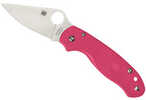 Spyderco C223PN Para 3 Lightweight Breast Cancer EDC 2.93" Folding Plain Satin CTS BD1N SS Blade, Pink Textured FRN Hand