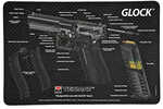 TekMat Pistol Mat For Glock 3D Cut Away 11"x17" Black Includes Small Microfiber TekTowel Packed In Tube R17-GLOCK-CA