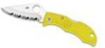 Spyderco LYLP3 Ladybug 3 Salt 1.94" Folding Plain Stonewashed H2 Steel Blade/Marine Yellow Bi-Directional Texturing FRN