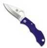 Spyderco LPRP3 Ladybug 3 Salt 1.94" Folding Plain Stonewashed H2 Steel Blade/Purple Bi-Directional Texturing FRN Handle