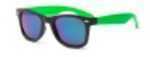 Real Kids Blk Frame/Neon Green Temples Mirror Lens 10+