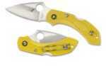 Spyderco C28PYL2 Dragonfly 2 Salt 2.25" Folding Plain Stonewashed H1 Steel Blade/ Yellow Textured FRN Handle Includes Po