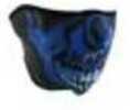 ZANheadgear Neoprene Half Mask Blue Chrome Skull Md: WNFM024H