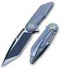 WE Knife Folder Gray Titanium Handle Black Blade 3.2" 7.5" Length