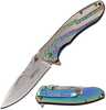 MTech USA Spring Assisted Knife 3.5in Blade 8in Open-Rainbow