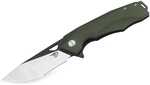 Bestech Toucan Folder Black SW/Satin Plain Green G-10 Handle