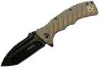 Proelia TX010 Folder 4in Black S&W Tanto Blade Brn/Blue G-10