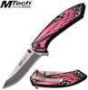 Mtech USA Assisted 3.25 in Blade Pink Stainless Handle