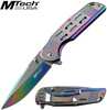 MTech USA Assisted 3.5 in Blade Rainbow Stainless Handle