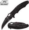 Master Assisted 3.75 in Blade Black Stainless Etched Handle
