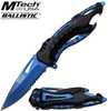MTech Assisted 3.5 in Blue Blade Blue-Black Aluminum Handle