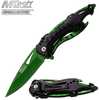 MTech Assisted 3.5 in Green Blade Green-Black Aluminum Handle