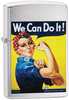 Zippo Brushed Chrome US Army We Can Do It Design Lighter