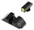 Night Fision GLK001014YGZ Sight Set Square Front/U-Notch Rear for Glock 17/17L/19/22-28/31-35/37-39 Green Tritium