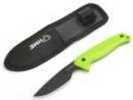 HME HMEKNFBCK Fixed Blade 2.5" 420HC Stainless Steel Black Oxide Caper Thermoplastic Rubber Green