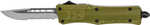 COBRA TEC KNIVES LLC SODCTK1SDS CTK-1 Small 2.75" 440C Stainless Steel Black Drop Point Serrated OD Green Zinc-Aluminum