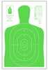 Action Target Inc B-27E-LGR-100 High Visibility Paper 23" X 35" Silhouette Fluorescent Green 100