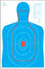 Action Target Inc Rc-B27E-Q-100 B-27E And Fbi Q Combination Paper 23" X 35" Silhouette Blue/Red 100