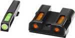 Hiviz GLN425 LiteWave H3 Front And Rear Sight for Glock 9, 40, 357 Not 42,43 Green W/Red Outline Orange Black