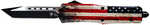 Templar Knife Wood US Flag 3.50" Tanto Plain Black 440C Stainless Steel Painted Grain Zinc Aluminum
