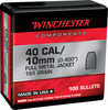 Winchester Ammo Centerfire Handgun Reloading 40 S&W .400 165 Gr Full Metal Jacket Truncated-Cone (TCFMJ) 100 Per Box