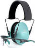 Radians Ls0820CKCS G4 Junior Shooting Glasses Clear Lens Charcoal Gray With Auqa Accents Frame Includes Lowset Earmuff