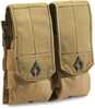 Advance Warrior Solutions Arottmptn Double Mag Pouch Open Top Tan, Molle Attachment For Ar Style Mags