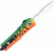 Cobratec Knives Mflgnfs3tns Fs-3 Medium 3" Otf Tanto Plain D2 Steel Blade 4.50" Green Fishing Lure Aluminum Cerakoted Ha