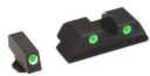 AmeriGlo GL113 Classic 3 Dot Night Sight Fits Glock 17/19 Tritium Green w/White Outline Front