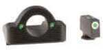 AmeriGlo GL125 Ghost Ring Night Sight Fits Glock 17/19 Tritium Green w/White Outline Front Rear