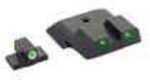 AmeriGlo SW801 Classic 3 Dot Night Sight S&W M&P Tritium Green w/White Outline Front Rear