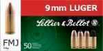 9mm Luger 124 Grain Full Metal Jacket 50 Rounds Sellior & Bellot Ammunition