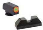 AmeriGlo GL436 Hackathorn Sight Fits Glock 42/43 Tritium Green w/Orange Outline Front Steel Black Rear