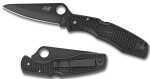 Spyderco C91PBBK Pacific Salt Plain 3.19" H1 Steel Drop Point Fiberglass Reinforced Nylon Black Handle