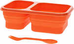 ULTIMATE SURVIVAL TECHNOLOGY  FLEXWARE Mess Kit Orange W/Fork/Spoon 2.75"X8.4"X5.9"