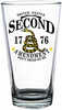 2 Monkey Americana Pint Glass Lite Blue 2nd Amendment Wrap