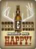 Open Road BRANDS EMBOSSED Tin Sign Deer And Beer 9.5"X13"
