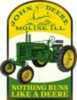 Open Road BRANDS Die Cut EMB Tin Sign John Deere Moline,Ill