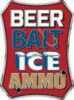 Open Road BRANDS Die Cut EMB Tin Sign Beer,Bait,Ice,Ammo