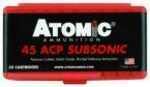 45 ACP 250 Grain Hollow Point 50 Rounds Atomic Ammunition