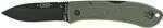 Kabar Dozier Folder Knife Hunter With Foliage Green Handle Md: 4062FG