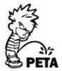 Outdoor DECALS Pee On Peta 6"X6" White