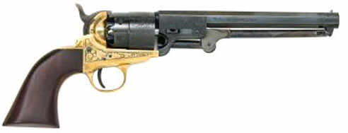 Taylor/Pietta 1851 Navy Confederate Brass Engraved .44 Caliber 7.5" Barrel and Ball BP Revolver