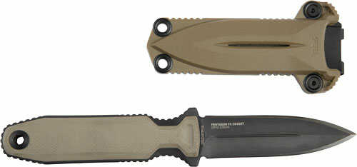 S.O.G SOG17610457 Pentagon FX Covert 3.41" Fixed Spear Point Plain Black Titanium Nitride Cryo CPM S35VN Blade/G10 Flat