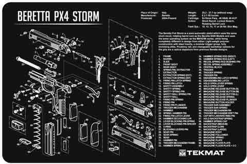 TEKMAT Armorers Bench Mat 11"X17" Beretta PX4 Pistol