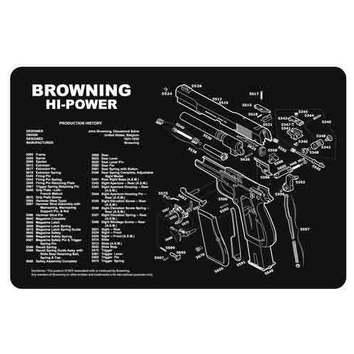 TEKMAT Armorers Bench Mat 11"X17" Browning Hi-Power