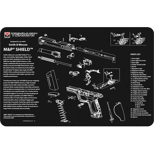 TekMat S&W M&P SHIELD Bench Mat Black 11"x17" 17-MP-SHIELD