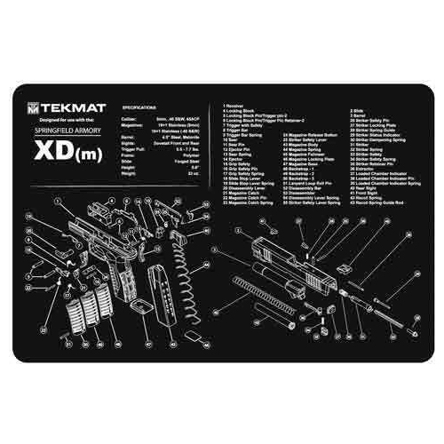 TEKMAT Armorers Bench Mat 11"X17" Springfield XDM Pistol