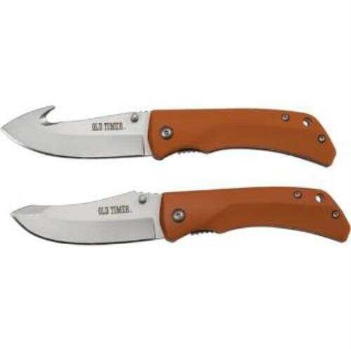 Old Timer Orange Clip Folder Combo Knives