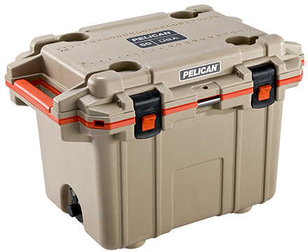 Pelican 50QT Elite Cooler Tan/ Orange